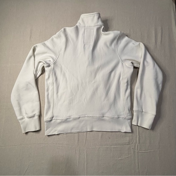 VTG Y2K 90s Abercrombie & Fitch 1/4 Zip Sweatshirt Sweater Logo Large Distressed - Picture 2 of 5